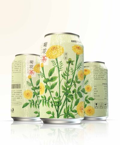 菊花茶易拉罐设计