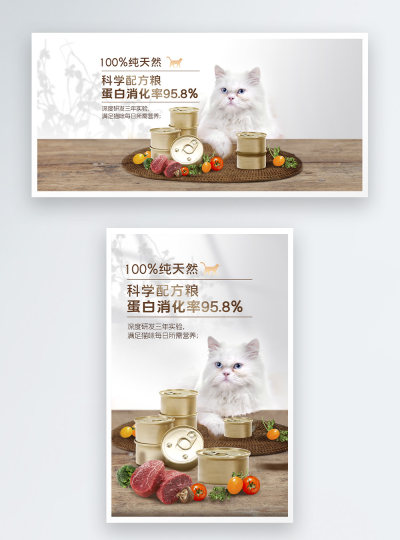 宠物用品猫罐头电商海报
