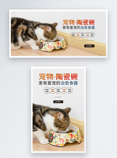 宠物用品陶瓷碗电商海报