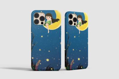 星空下的小女孩手机壳设计