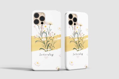 小清新雏菊白色手机壳设计