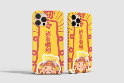 复古中国风过年符手机壳设计
