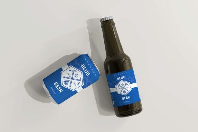 蓝色啤酒包装设计模板