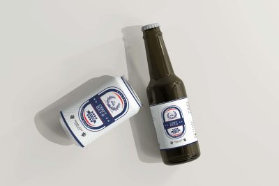 小麦纯酿罐装啤酒包装设计