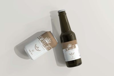 金色纯酿罐装啤酒包装设计