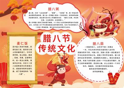 传统文化腊八节手抄报