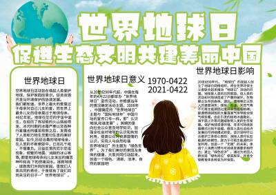 世界地球日手抄报