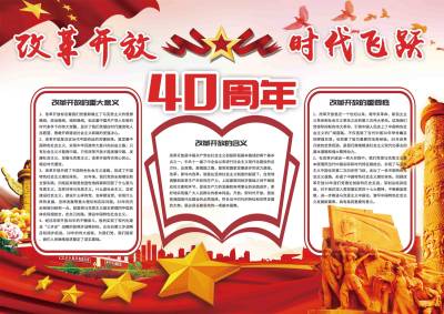 改革开放40年手抄报