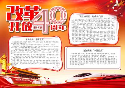 改革开放40年手抄报