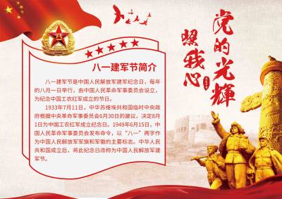 党建风八一建军节手抄报
