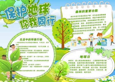 保护地球你我同行手抄报