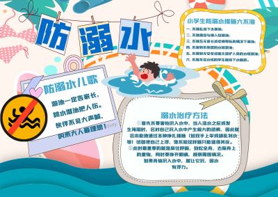暑假防溺水安全手抄报