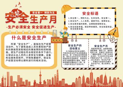 红色安全生产月手抄报