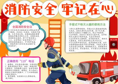 消防安全牢记在心手抄报