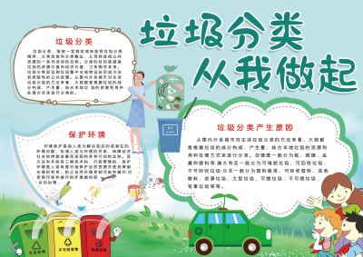 垃圾分类从我做起手抄报
