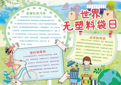 世界无塑料袋日手抄报