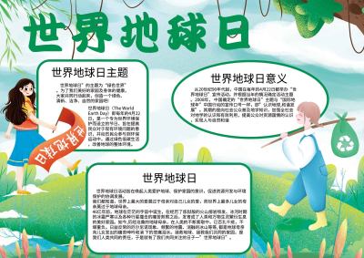 世界地球日主题手抄报