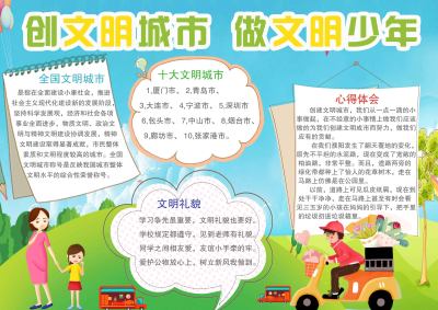 清新创文明城市手抄报