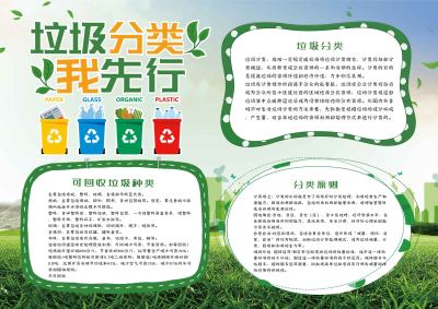 环保垃圾分类我先行手抄报