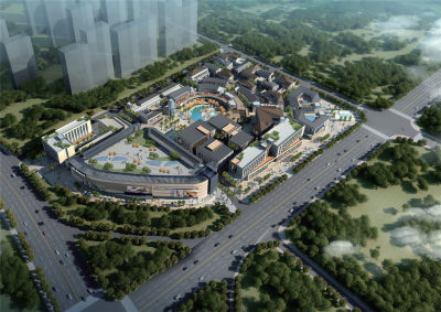 泰安商业街区新中式中央广场规划建筑设计项目