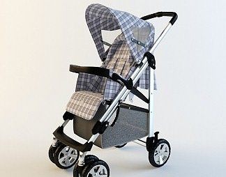 现代婴儿车3D模型下载