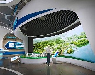 现代展厅3D模型下载