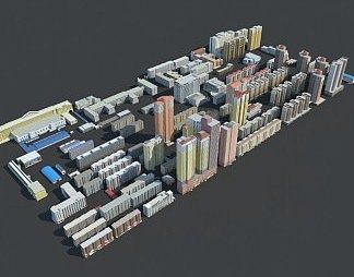 现代鸟瞰图3D模型下载