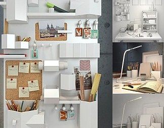 现代文具3D模型下载