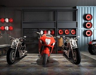 现代摩托车3D模型下载