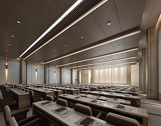 现代会议厅3D模型下载