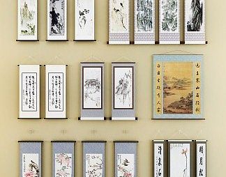新中式风景画3D模型下载