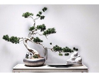新中式盆景3D模型下载