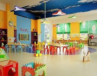 现代幼儿园3D模型下载