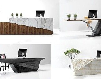 现代接待台3D模型下载