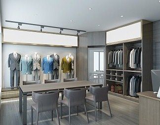 现代服装店3D模型下载