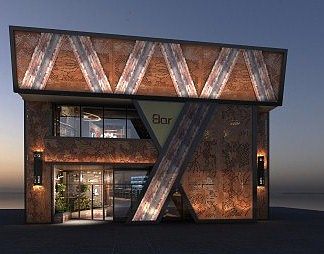工业LOFT门头3D模型下载