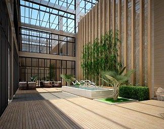 现代过道3D模型下载