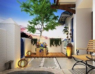 美式花园3D模型下载