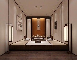 日韩茶室3D模型下载