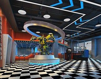 现代休闲区3D模型下载