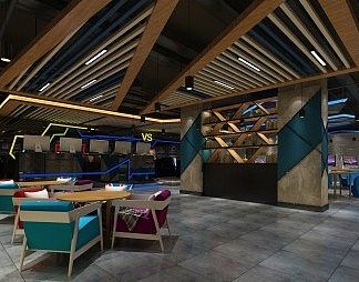 工业LOFT网吧3D模型下载