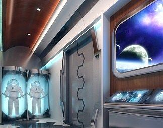 现代太空舱3D模型下载