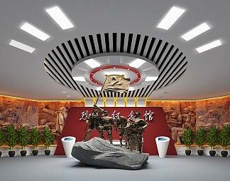 现代展厅3D模型下载