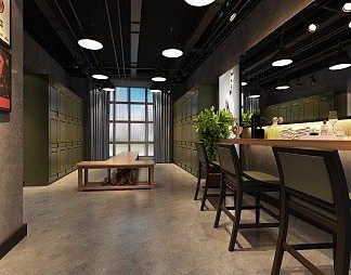 工业LOFT更衣室3D模型下载