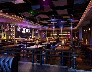 工业LOFT酒吧3D模型下载