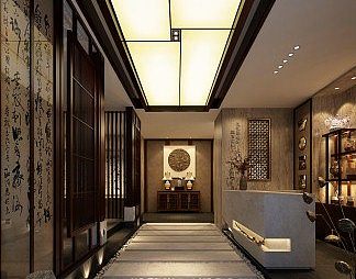 新中式前台3D模型下载