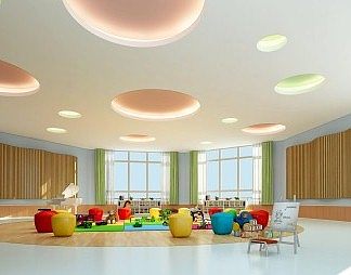 现代幼儿园3D模型下载