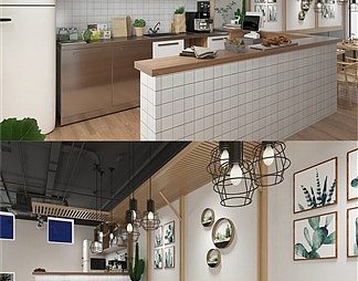 北欧餐厅3D模型下载