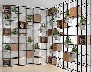 工业LOFT书架3D模型下载
