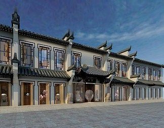 中式门头3D模型下载
